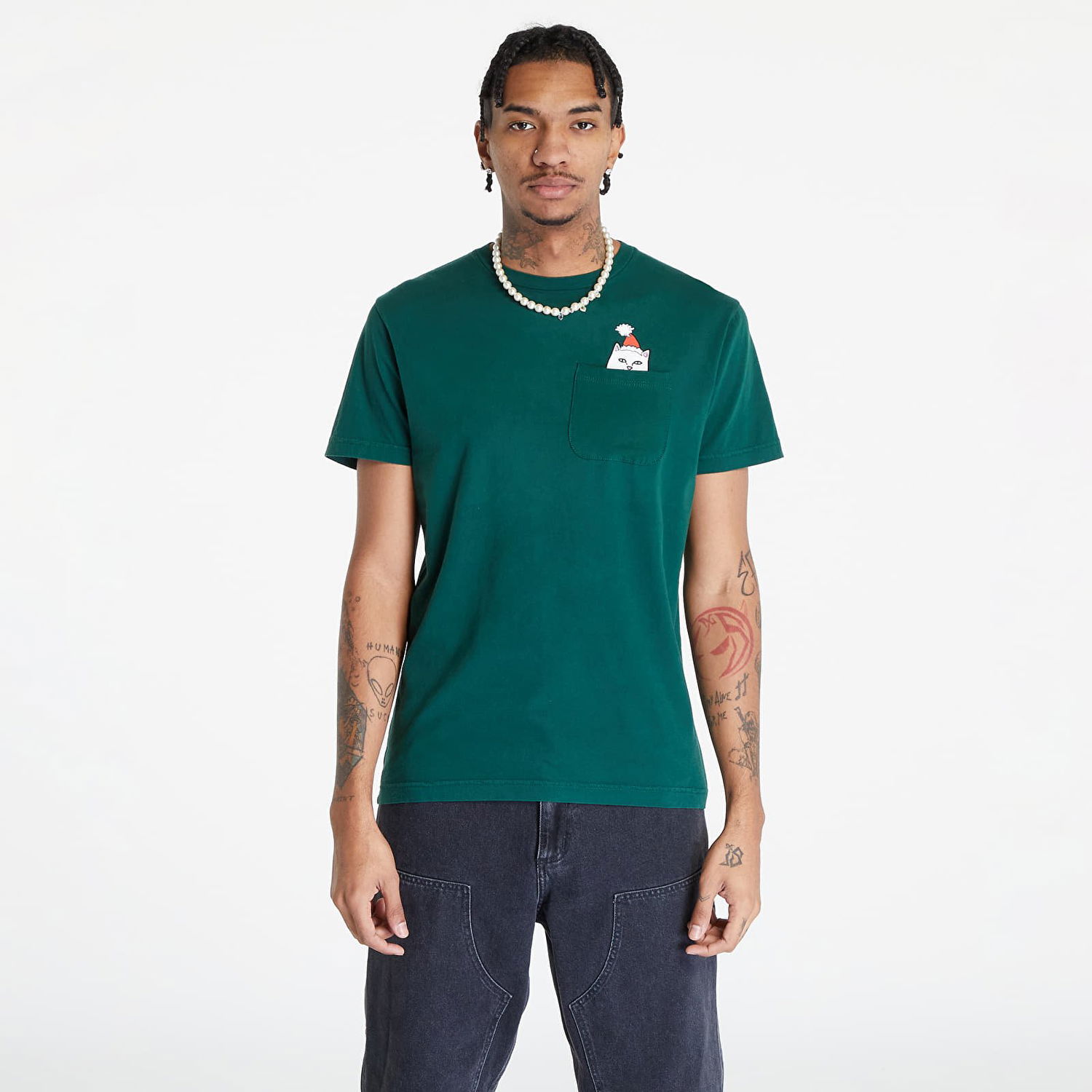T-shirt RIPNDIP Lord Santa Pocket Tee Grøn | RNDHOL23183, 0