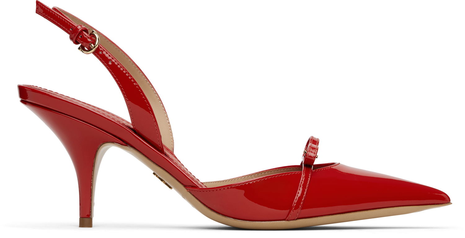 Sneakers og sko FERRAGAMO Ferragamo Gylla Mini Bow Slingback Pump Heels Rød | 781108, 0