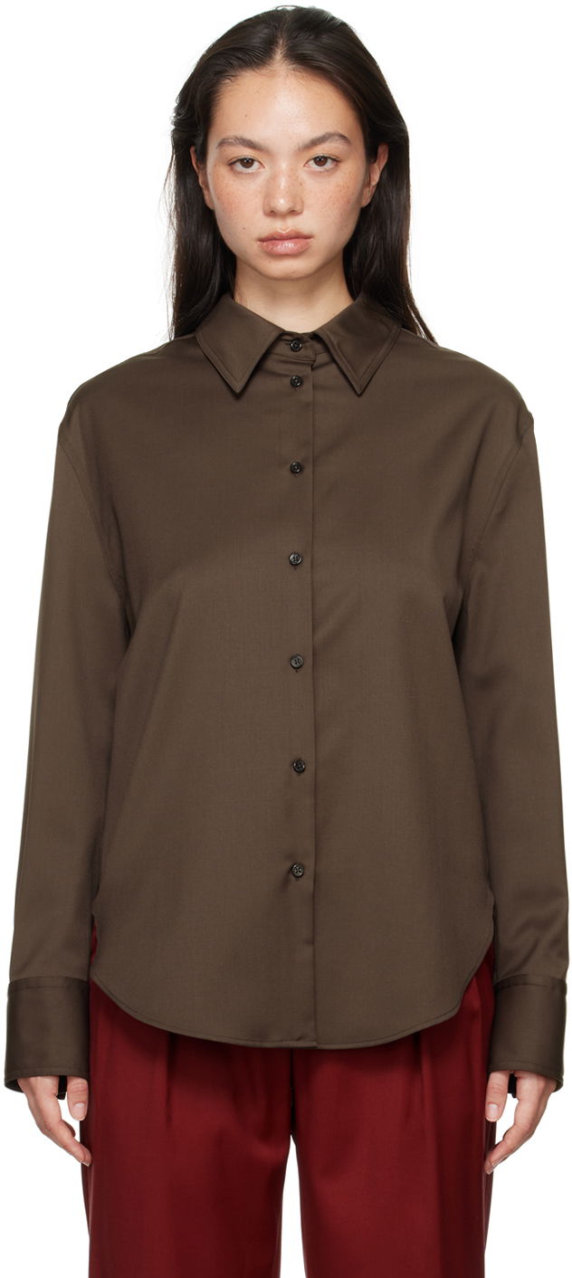 Skjorte Loulou de Saison Loulou de Saison Eliana Long Sleeve Shirt Brun | ELIANA