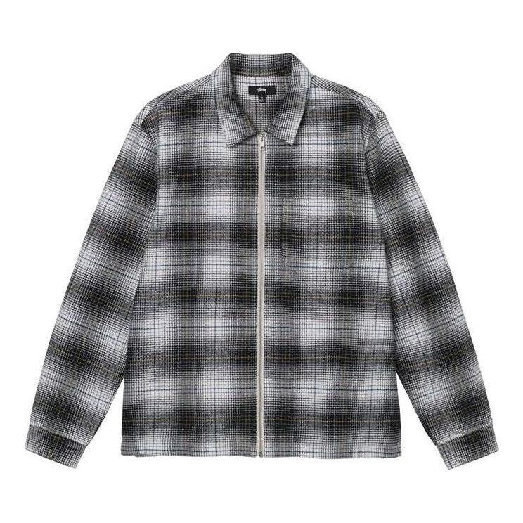 Skjorte Stüssy Shadow Plaid Zip Shirt Sort | 1110238