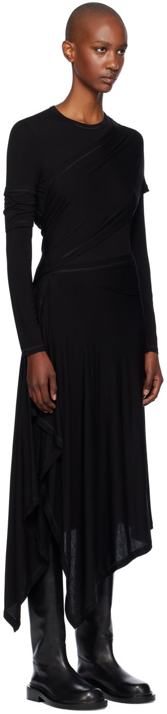 Kjole Helmut Lang Helmut Lang Asymmetric Maxi Dress Sort | O07HW604, 1