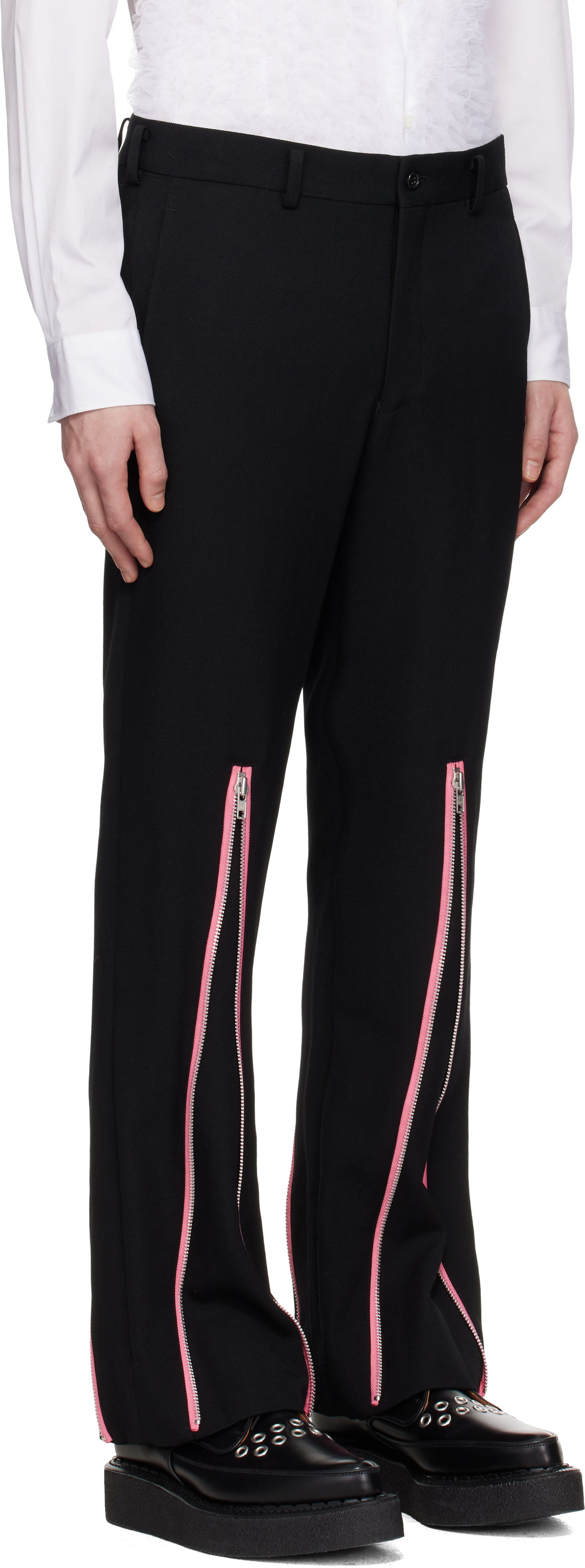 Bukser Comme des Garçons Homme Plus Gabardine Zip Trousers Sort | PO-P048-051, 1