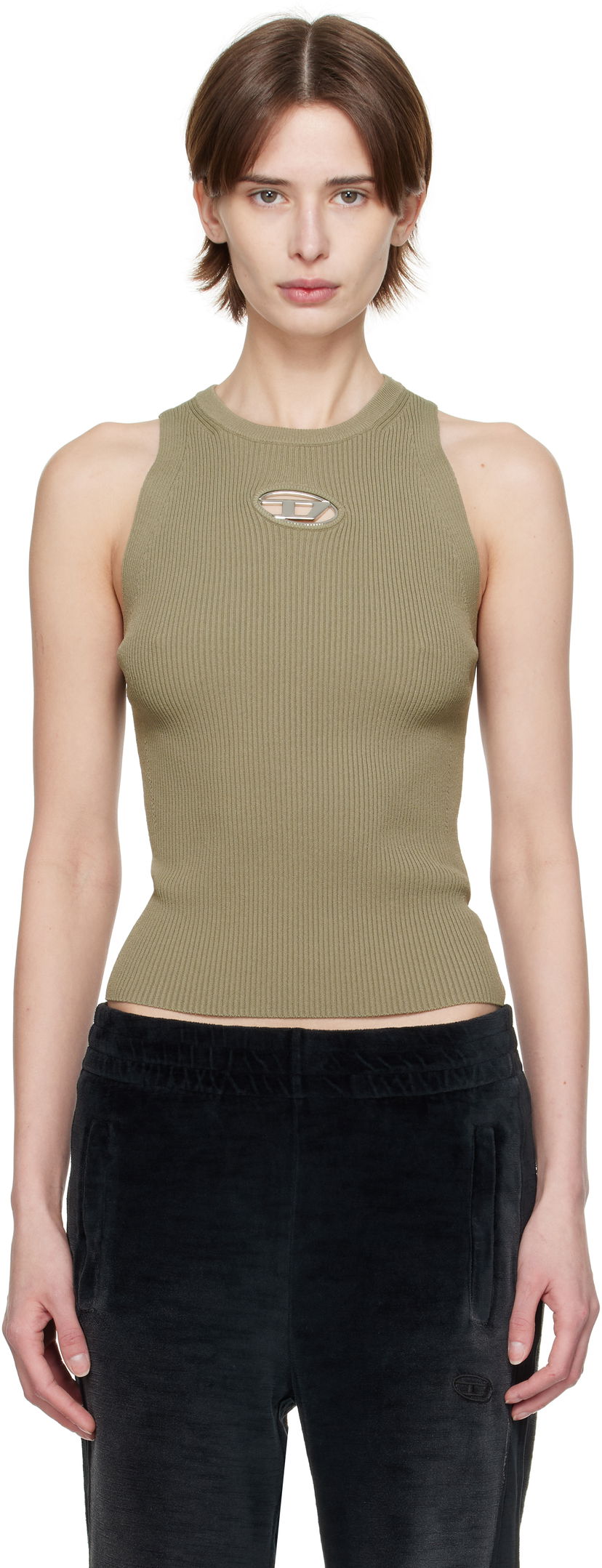 Tanktop Diesel Diesel M-Caddix Ribbed Tank Top Grøn | A17450 0DLAX