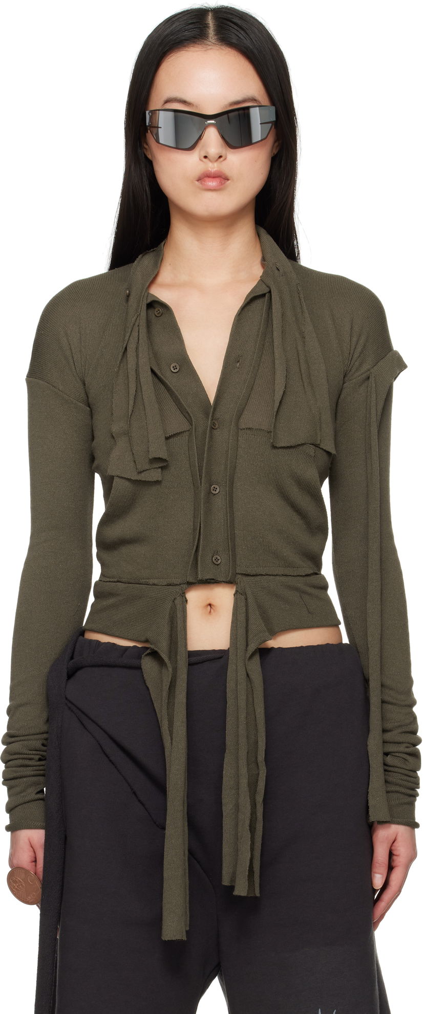Skjorte Ottolinger Ottolinger Extended Trim Cardigan Grøn | 10560030601