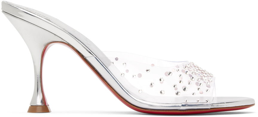 Tilbehør Christian Louboutin Christian Louboutin Degramule Strass 85 Heeled Sandals Metalisk | 3220417, 0