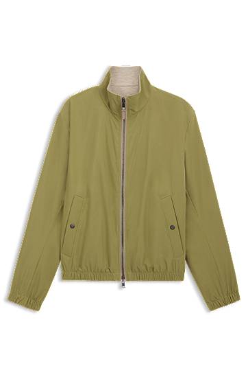 Jakke BOSS Reversible Peached Fabric Zip-Up Jacket Grøn | 50530699