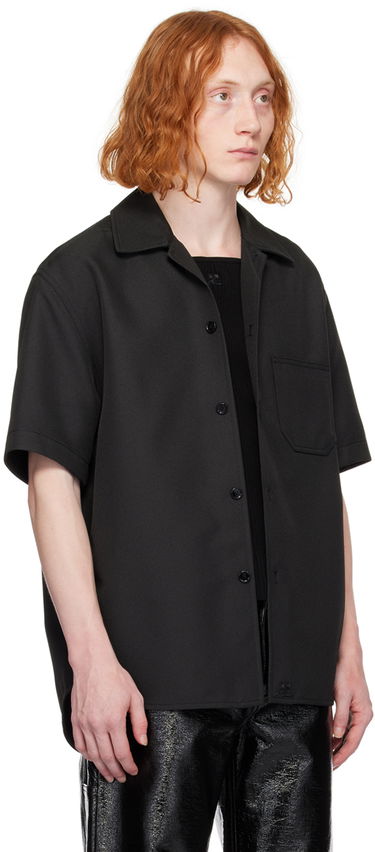 Skjorte Courrèges Short Sleeve Button-Up Shirt Sort | 124CCH023PL0056, 1