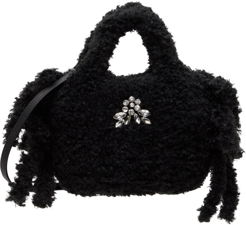 Håndtaske Simone Rocha Simone Rocha Embellished Baby Egg Tote Sort | BAG174B 0793