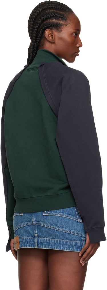 Sweatshirt VETEMENTS Vetements 'Amsterdam' Patched Zip-Up Sweatshirt Mørkeblå | UH76ZU760EN, 2