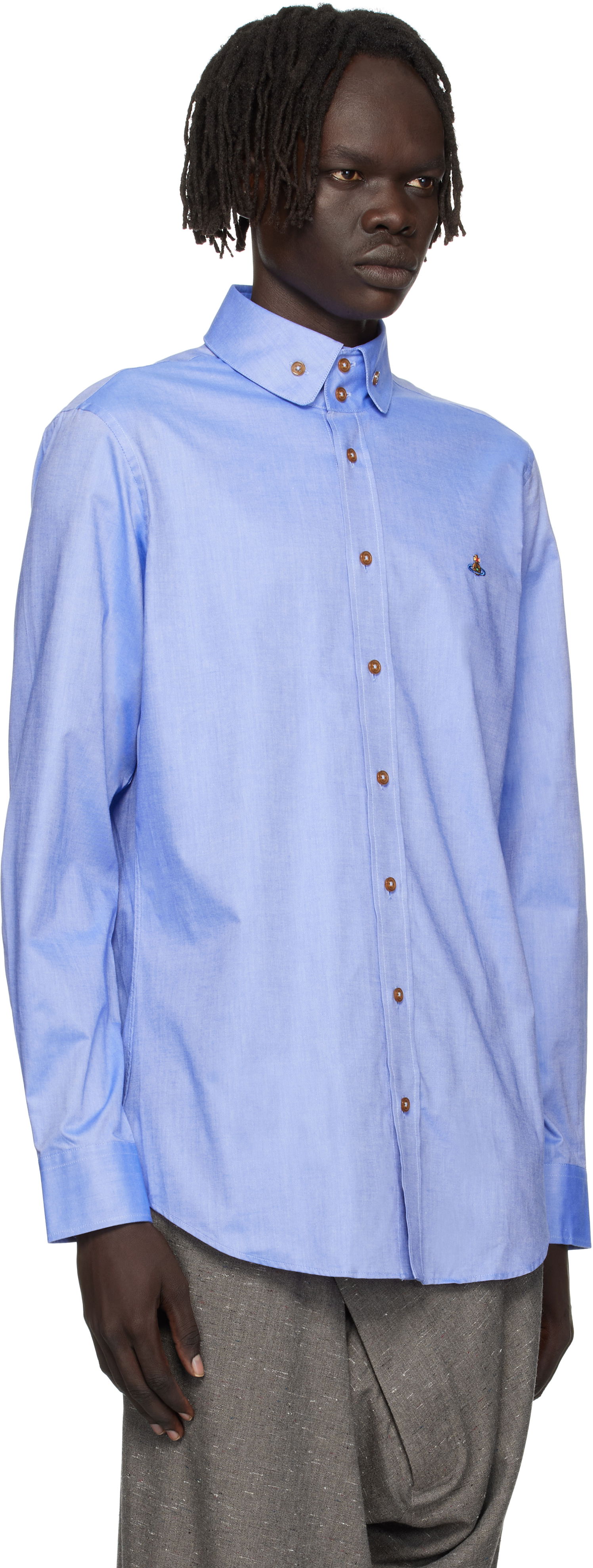 Skjorte Vivienne Westwood Vivienne Westwood Two Button Krall Shirt Blå | 24010005-W017R-, 1
