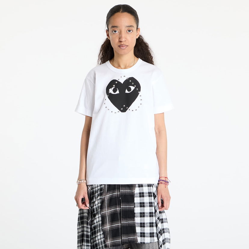 T-shirt Comme des Garçons Comme des Garçons PLAY Print Black x Studc T-Shirt Hvid | AX-T804 WHITE