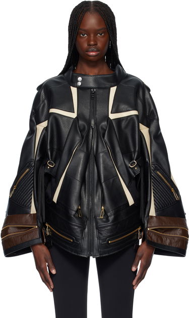 Jakke Junya Watanabe Junya Watanabe Komine Protector Faux-Leather Jacket Sort | JO-J003-051-1, 0