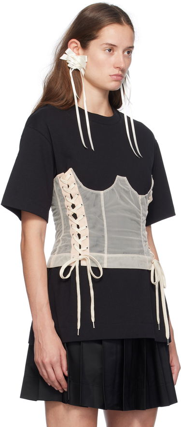 T-shirt Simone Rocha Simone Rocha Corset Panel Boxy T-Shirt Hvid | 5282 0562, 4