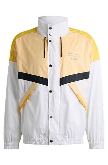 Vindjakke BOSS Porsche x BOSS Water-Repellent Color-Block Jacket Flerfarvet | 50531386