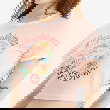 Crop top Casablanca Casablanca Mushroom Emblem Printed Cropped T-Shirt Lyserød | WPF25-JTS-009-03, 5
