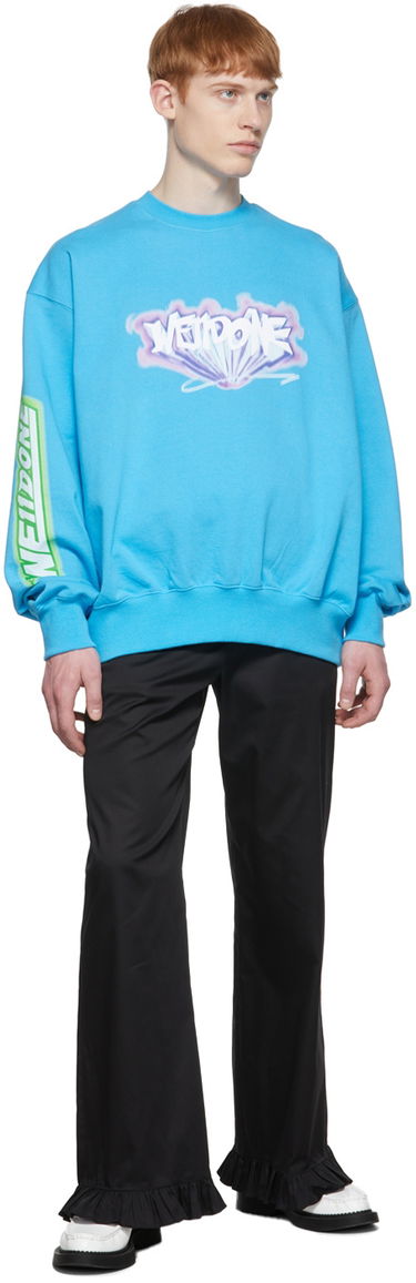 Sweatshirt We11done We11done Cotton Sweatshirt Blå | WD-TS1-22-684-U-BL, 3