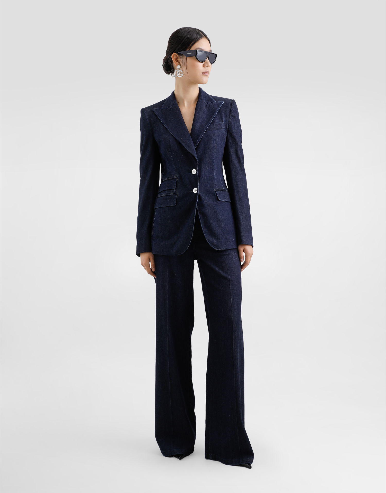 Jeans Dolce & Gabbana Dolce & Gabbana Silk Denim Palazzo Pants Blå | FTC6YDG8MR3S9001, 1