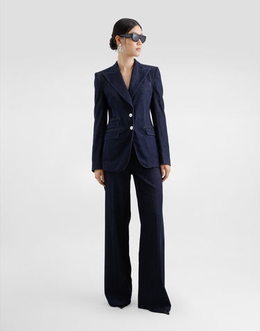 Jeans Dolce & Gabbana Dolce & Gabbana Silk Denim Palazzo Pants Blå | FTC6YDG8MR3S9001, 1