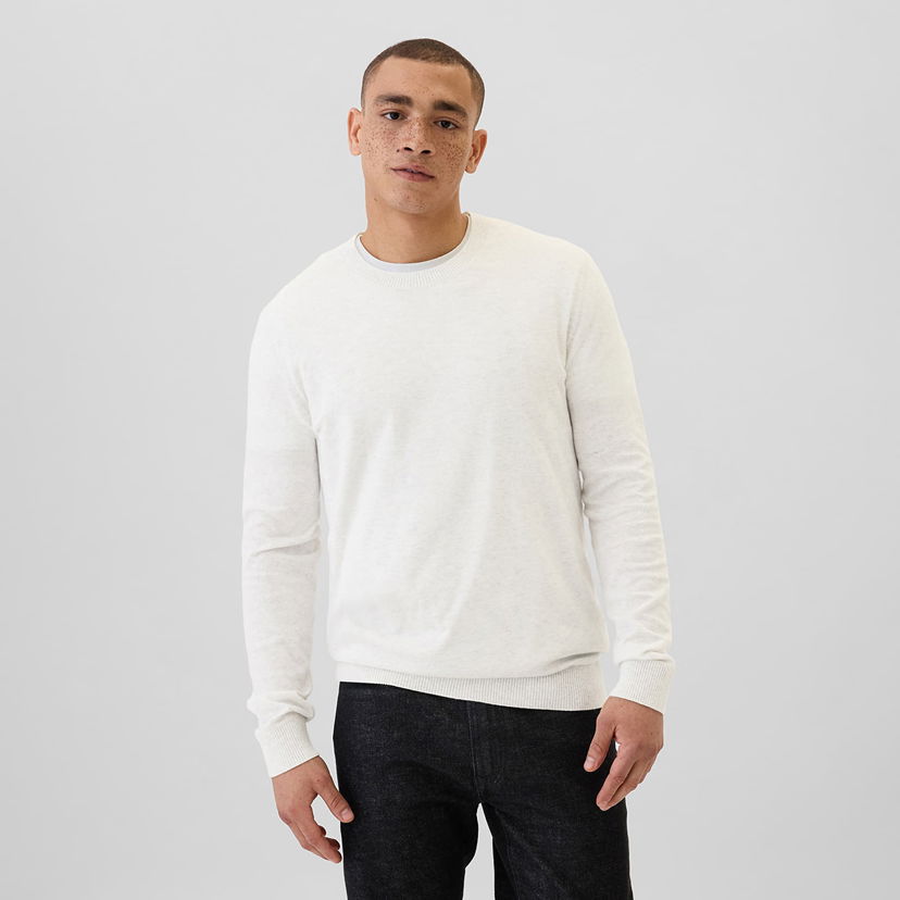 Sweater GAP Sweater Core Cotton Crew Cream L Hvid | 498141-00