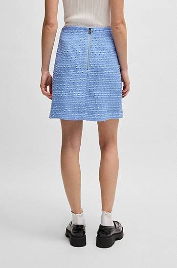Nederdel BOSS Textured Bouclé Mini Skirt Blå | 50530995, 1