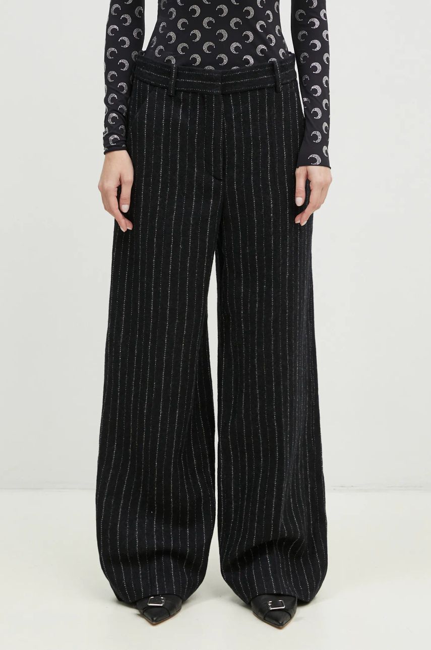 Bukser KENZO Striped Wide Leg Wool Pants Sort | FE62PA0949GM.99, 0
