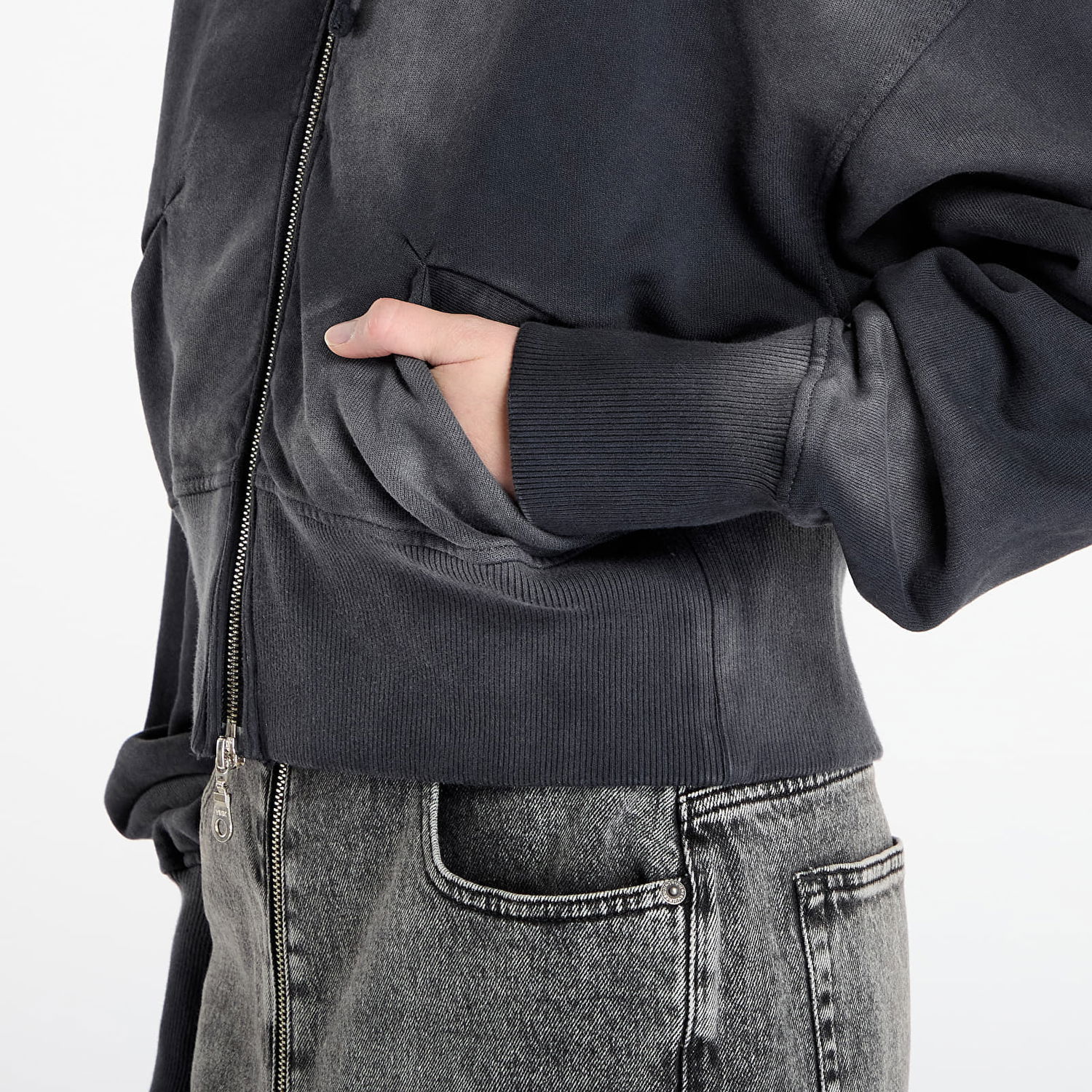 Sweatshirt Dime Dime Cropped Zip Hoodie Sort | DIMEFA2511BLK, 1