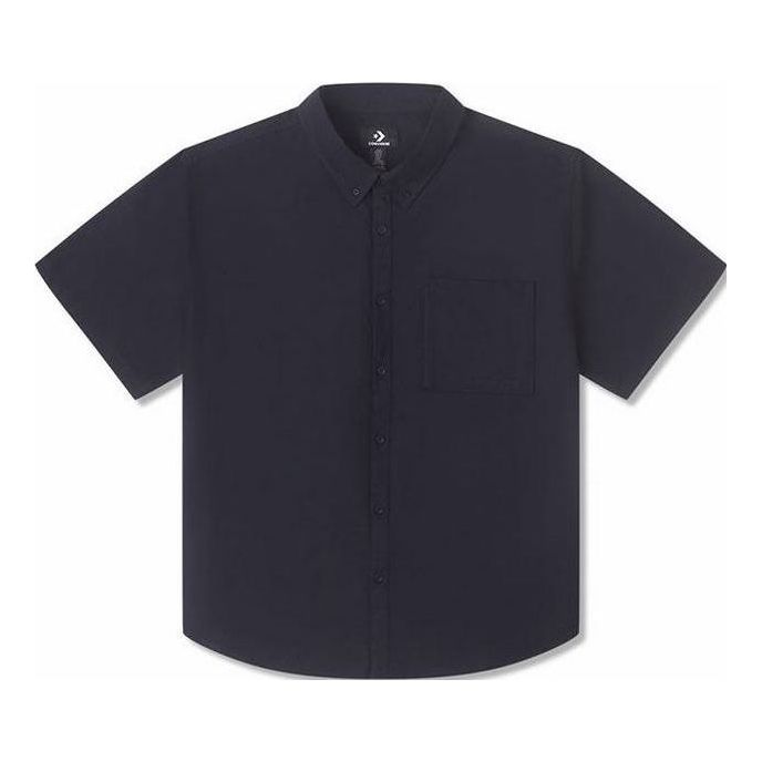 Skjorte Converse Short Sleeve Woven Shirt Mørkeblå | 10025290-A01