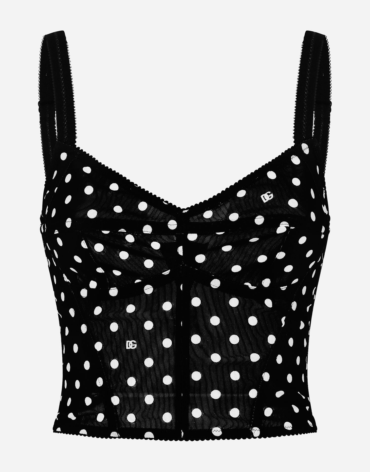 Tanktop Dolce & Gabbana Polka Dot Marquisette Corset Top Sort | F7AB7TFSUBGHNZQW, 0