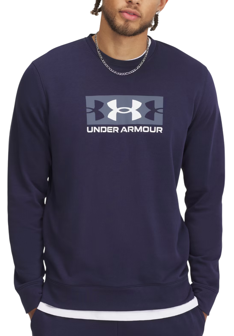 Sweatshirt Under Armour Rival Terry Logo Crew Sweatshirt Mørkeblå | 1390140-410