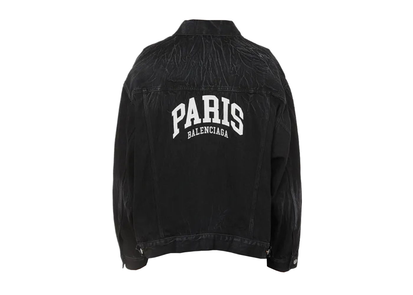 Sweatshirt Balenciaga Cities Paris Large Fit Denim Jacket Sort | 690198TBP470903, 0