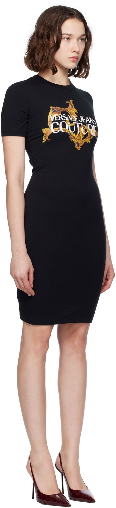 Kjole Versace Versace Jeans Couture Jersey Stretch Minidress Sort | E79HAOE06_ECJ02E, 1
