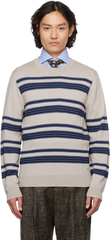 Sweater Paul Smith PS Paul Smith Raised Stripe Merino Wool Sweater Beige | M2R-307Z-P22297-61, 0