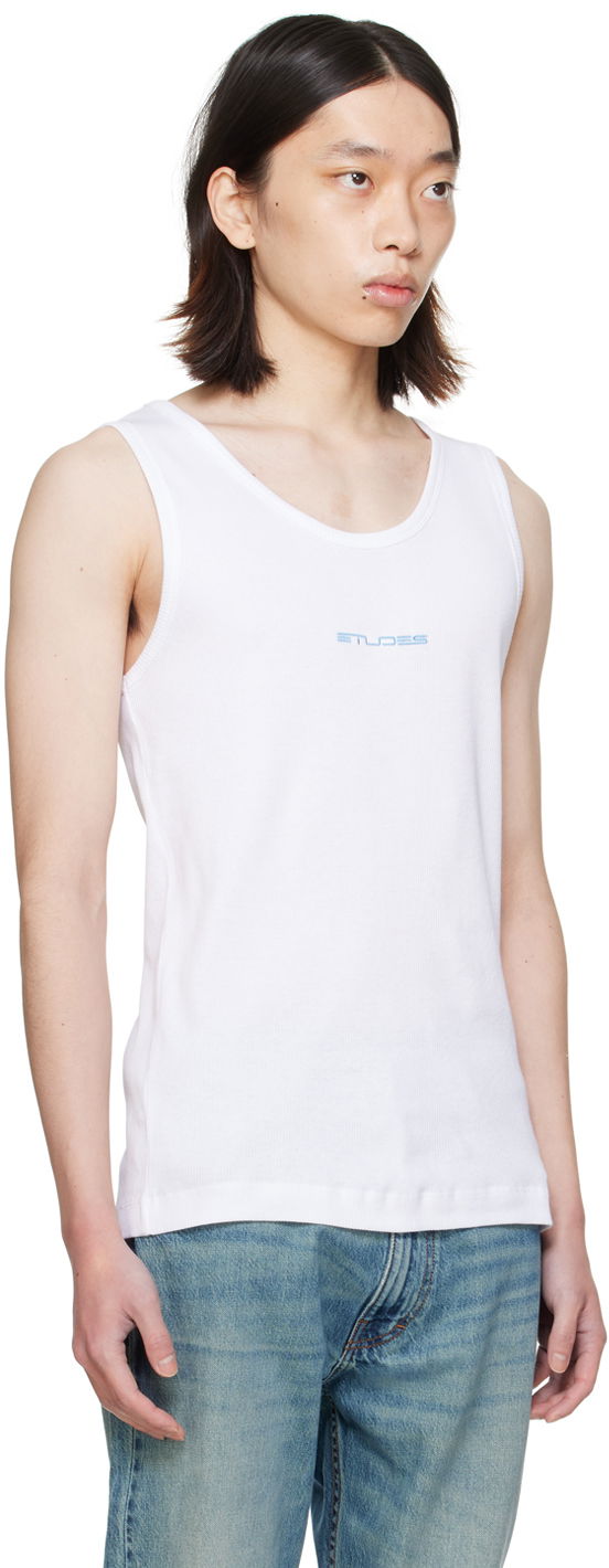 Tanktop Études Pippen White Tank Top Hvid | E24MM161A03200, 1