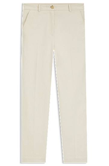 Bukser BOSS Regular-fit cotton-blend corduroy trousers Beige | 50549169, 0