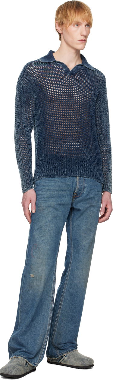 Sweater Diesel Diesel K-Squared Open Knit Polo Blå | A17534-0CBDP-8AT, 3