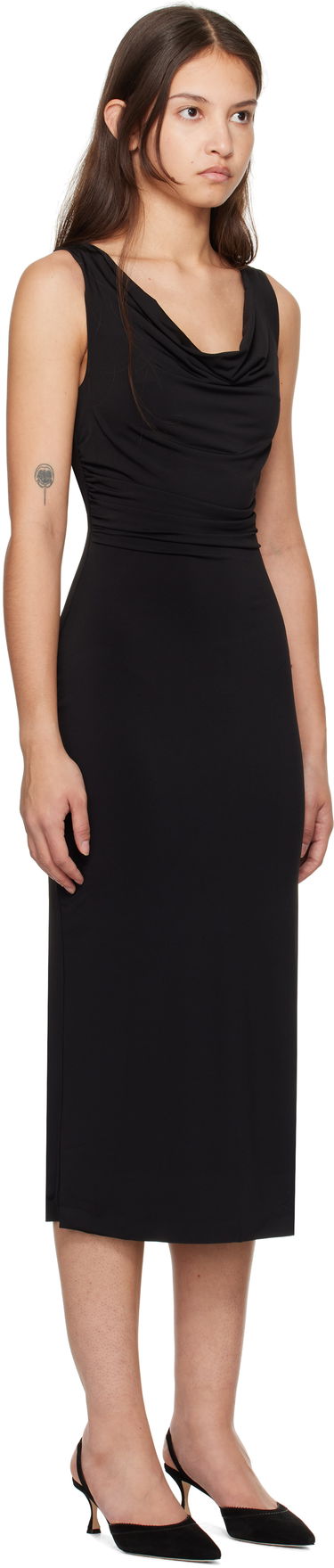 Kjole GUIZIO Guizio Cara Cowl Neck Midi Dress Sort | H24416K012, 1
