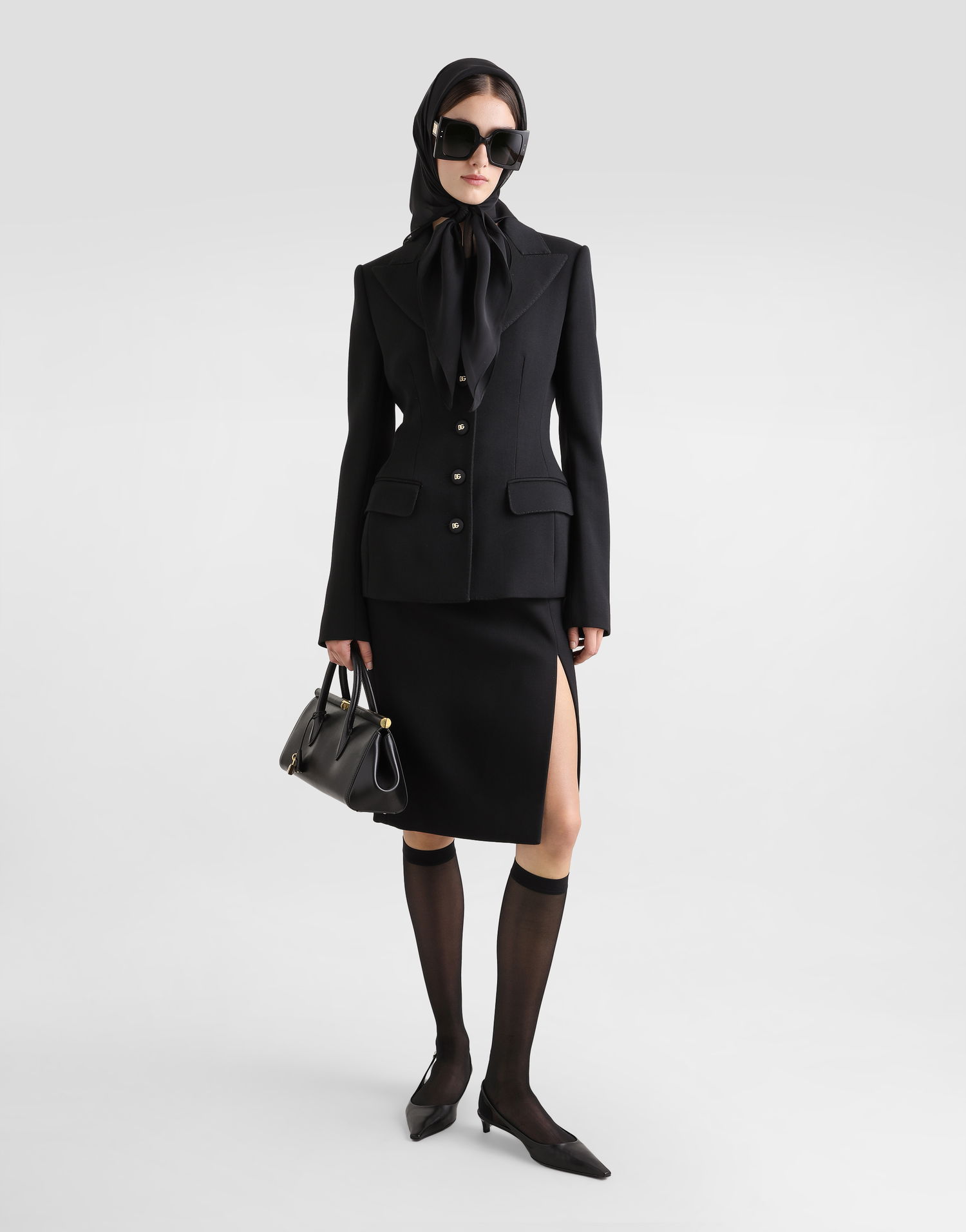 Jakke Dolce & Gabbana Dolce & Gabbana Single-Breasted Dolce Jacket Sort | F27DCTFUBGEN0000, 1