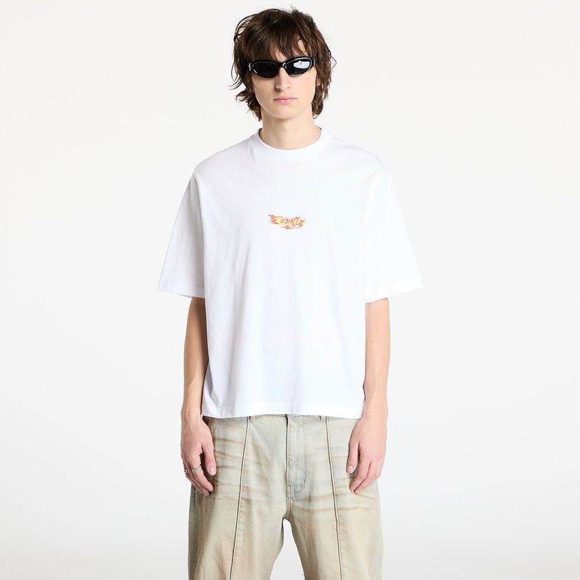 T-shirt Marcelo Burlon Marcelo Burlon County Flame Boxy T-Shirt Hvid | CMAA05AS25JER0070125