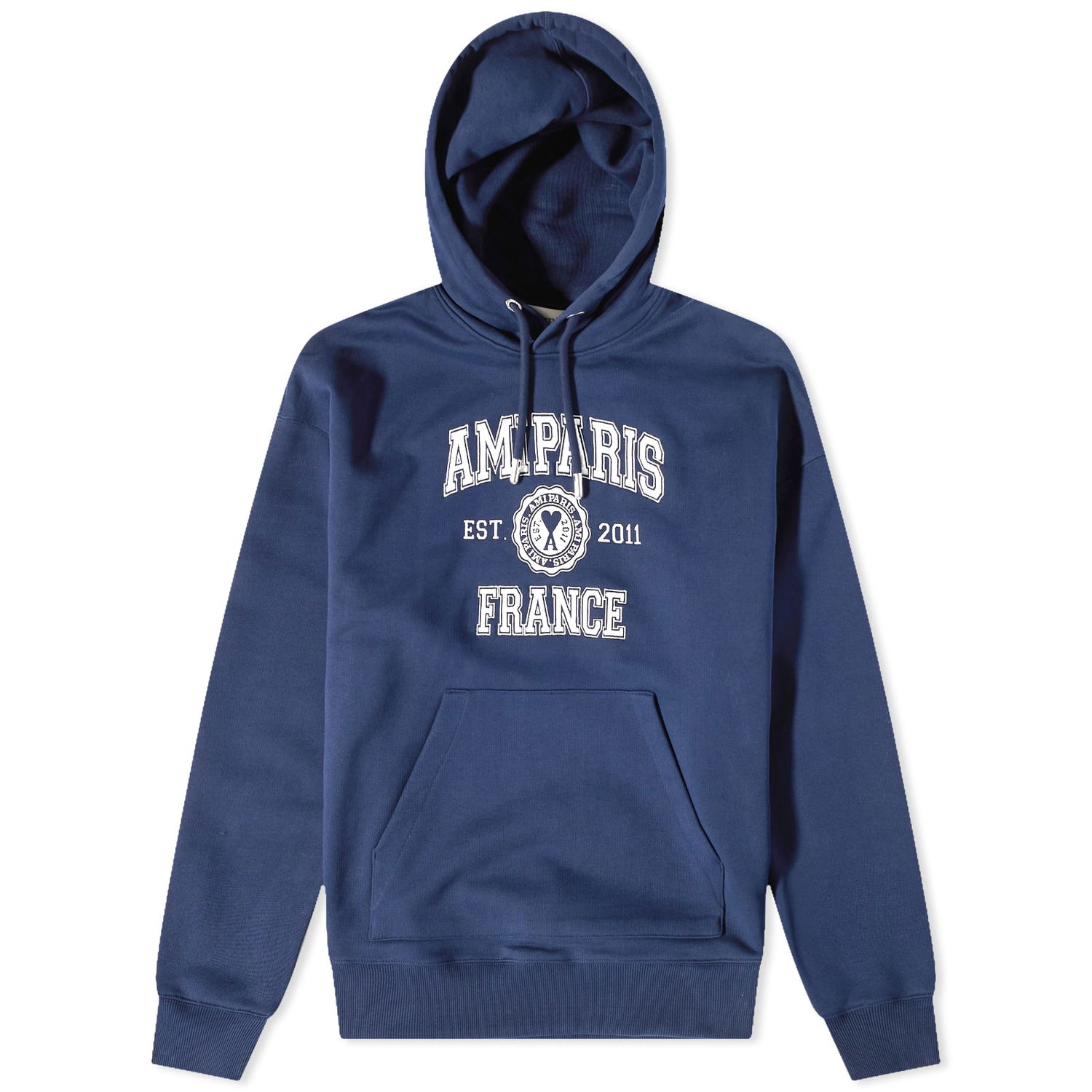 Sweatshirt AMI Paris Varsity Logo Popover Hoody Mørkeblå | USW208-747-491, 0