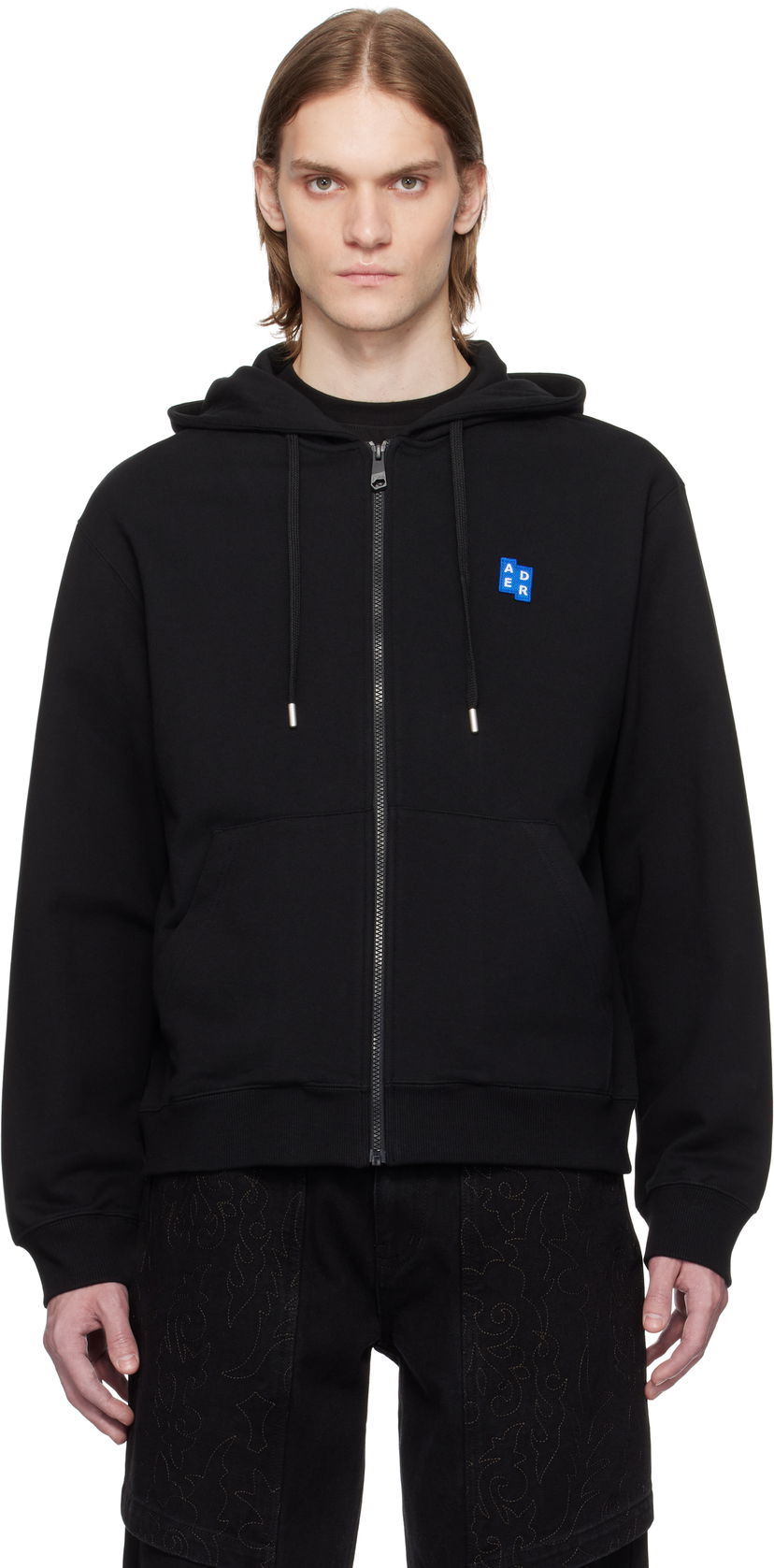 Sweatshirt ADER ERROR ADER error TRS Tag Zip-Up Hoodie Sort | BO42FYHD0401BK