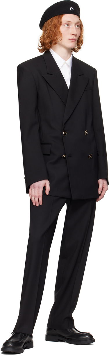 Baret Marine Serre Marine Serre Virgin Wool Twill Fitted Blazer Sort | MJA074A RWOV0001, 3