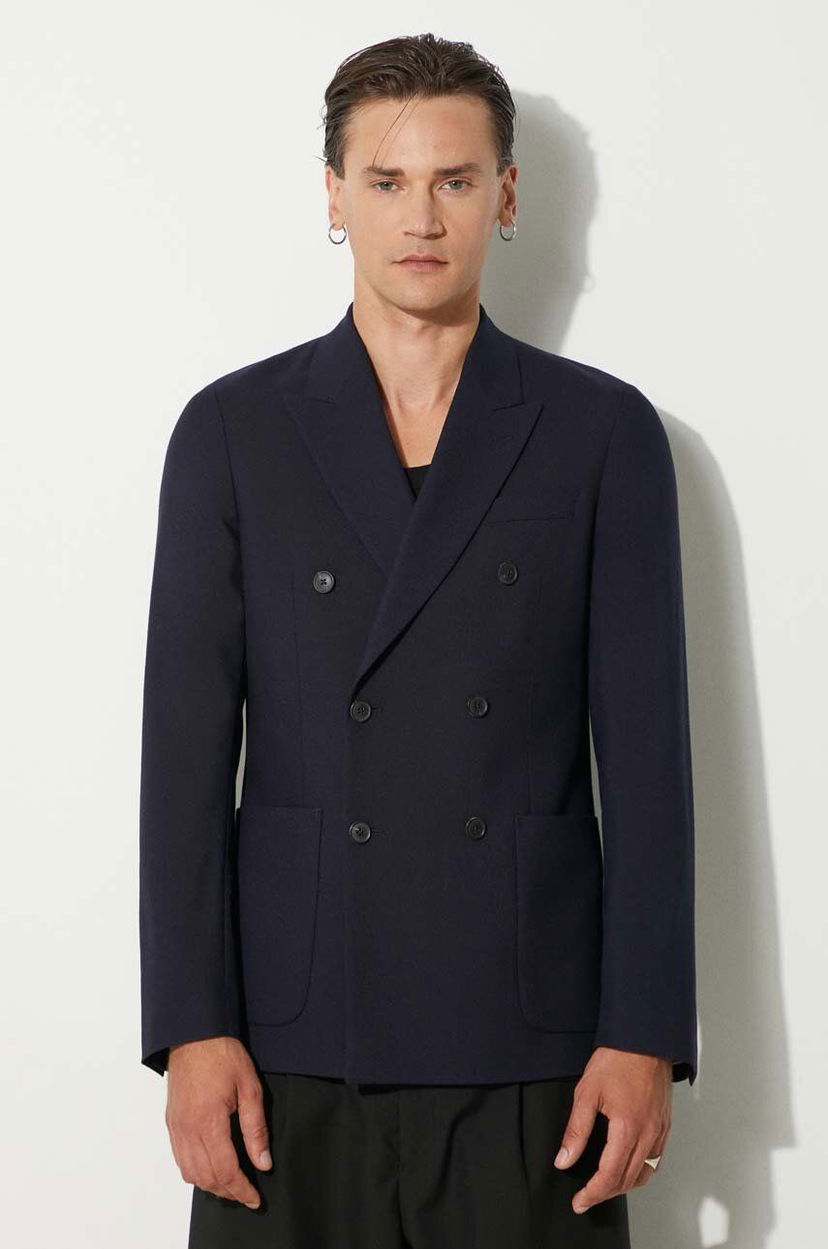 Jakke Paul Smith Paul Smith Double-Breasted Wool Blazer Mørkeblå | M1R.2320.N01746