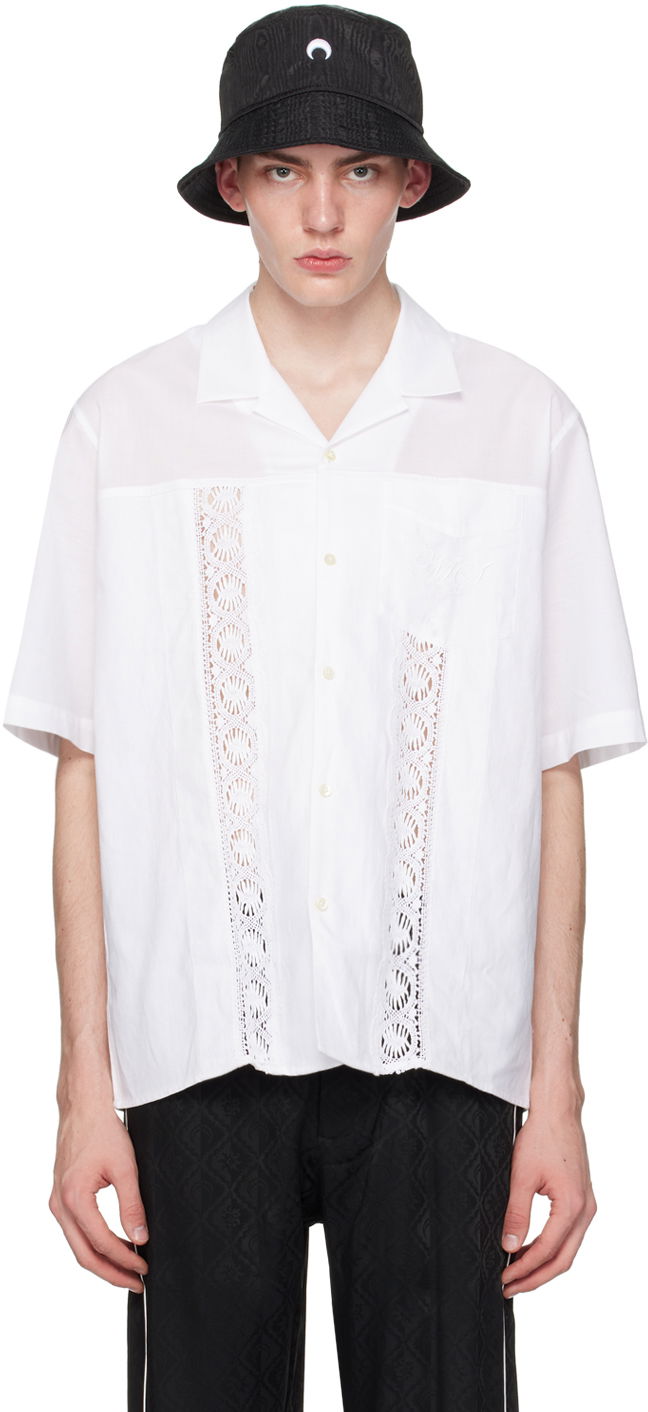 Skjorte Marine Serre Regenerated Household Shirt Hvid | USI016 UWOV0007