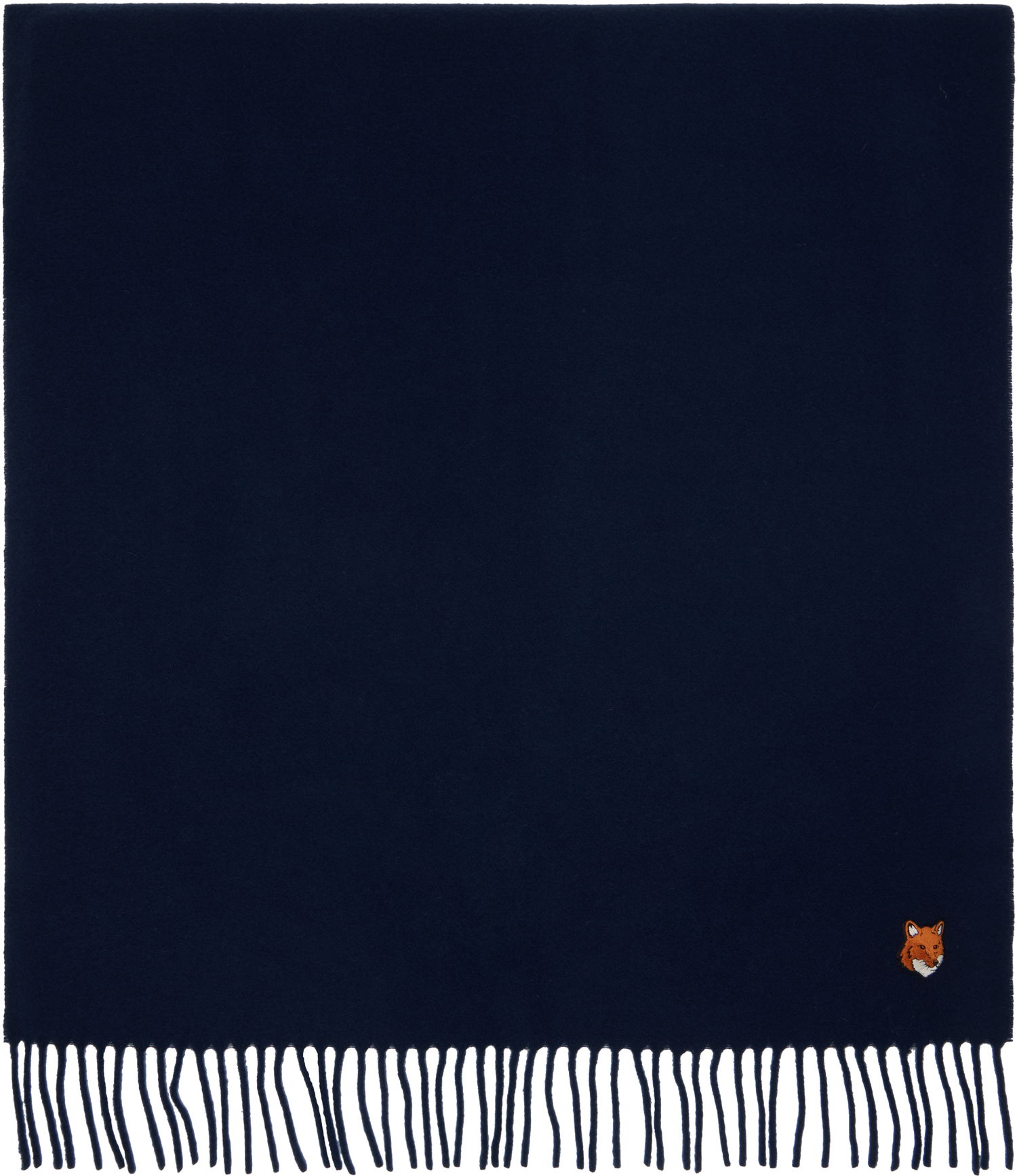 Tørklæde MAISON KITSUNÉ Fox Head Scarf Mørkeblå | PM06201BT3004, 0