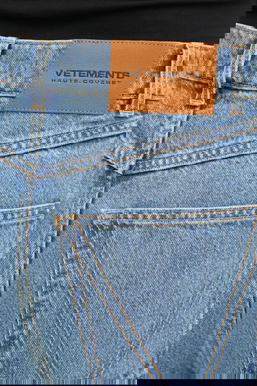 Jeans VETEMENTS O-Leg High Waist Wide Leg Jeans Blå | UH76DP400LB3, 3