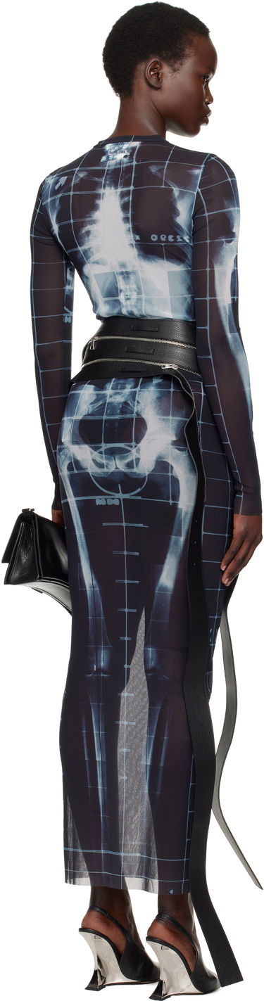Kjole Jean Paul Gaultier Jean Paul Gaultier 'The Squeletor' Mesh Maxi Dress Blå | 25/33-F-RO309-T580-005956, 2