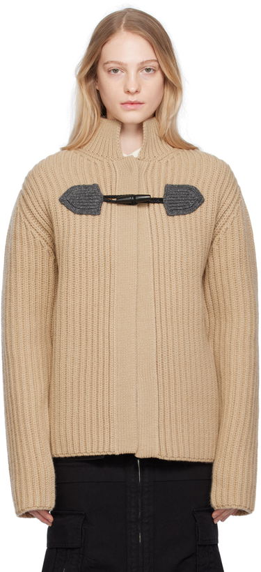 Sweater We11done We11done Duffle Knit Cardigan Beige | WD-KC3-23-655-U-BG, 0
