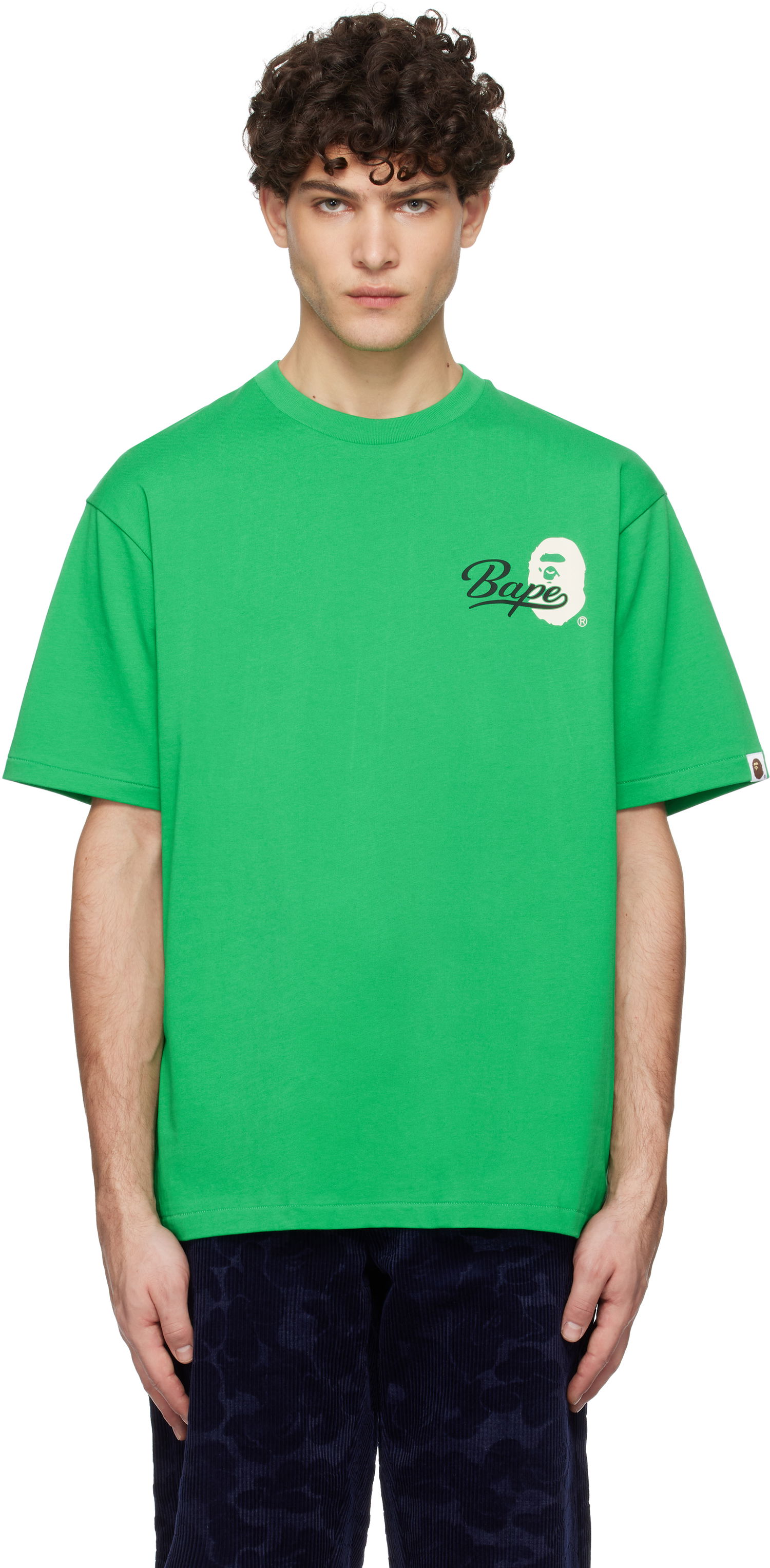 T-shirt BAPE Cursive Logo Graphic T-Shirt Grøn | 001TEK801303M, 0