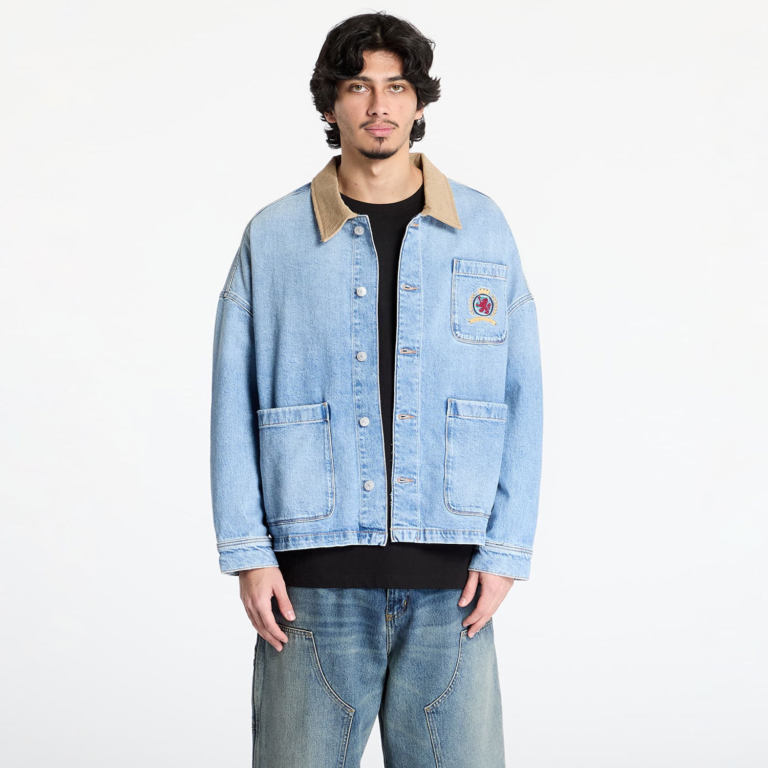 Jakke Tommy Hilfiger Tommy Jeans Relaxed Chore Denim Jacket Blå | DM0DM21049 1AB, 0