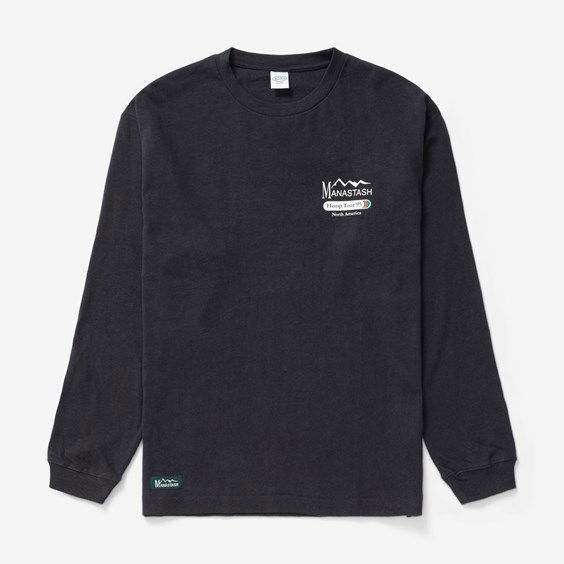 Tøj Manastash Hemp Long Sleeve Tee Hemp Tour Sort | 7923230010-BLA, 0